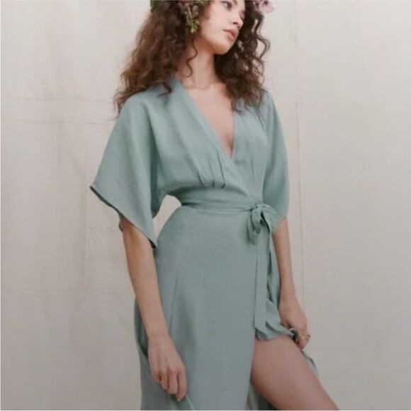 Reformation Winslow Sage Green Maxi Dress Medium NWT $348 - Picture 6 of 8